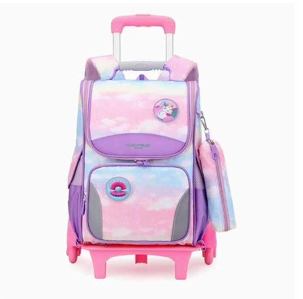 New Kids' Rolling Backpack for Grades 2-5 Boys & Girls Large Capacity Wheeled Children's Backpack for Stair Climbing Trolley Bag
