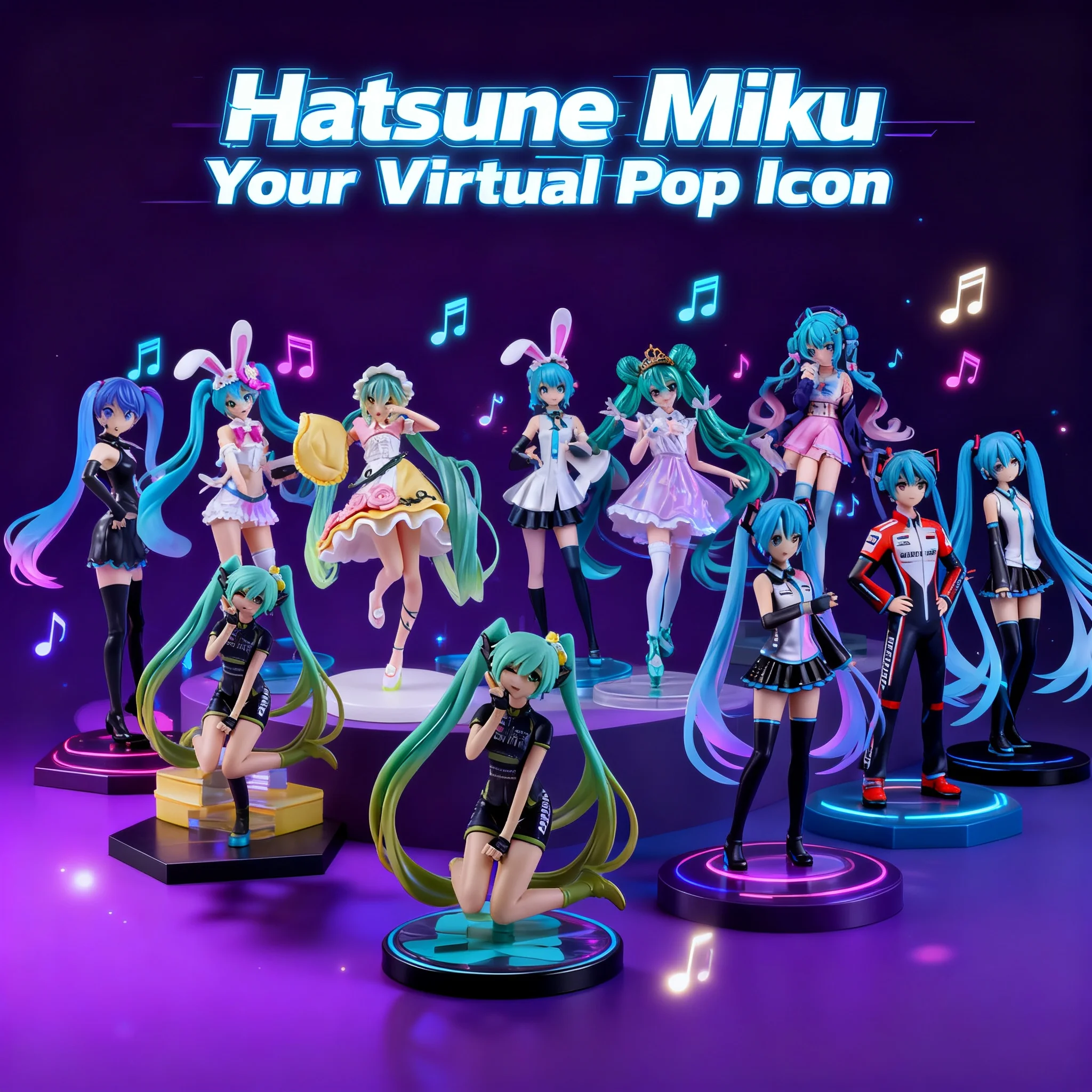 

Miku Hatsune Anime Figure Collectible Doll Anime Merchandise Cute Girl Statue Kawaii Decoration Otaku Gift for Fans Cosplay