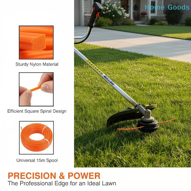 preferred1 PCS 15m*2.4mm/2.7mm/3mm/4mm Grass Trimmer Line Nylon Spiral Brush Cutter Rope Lawn Mower Head Accessoryproduct