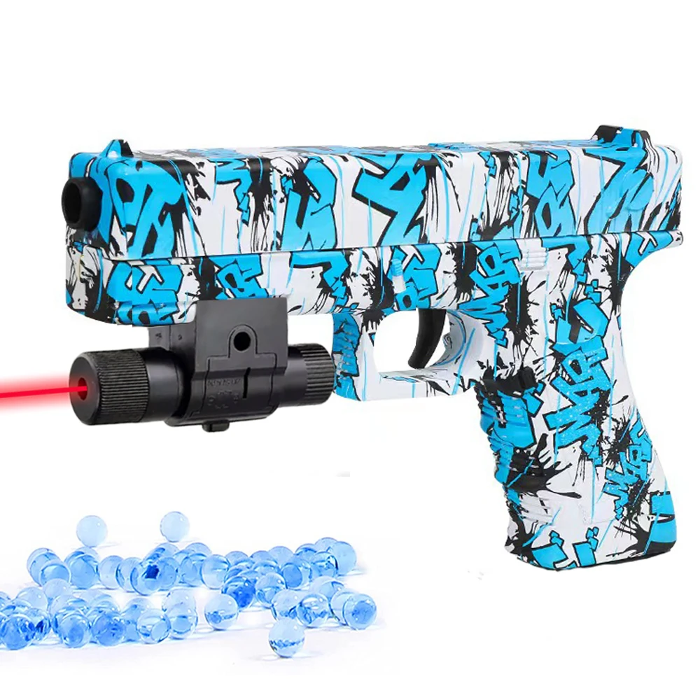 Pistola giocattolo manuale in gel G17 con pistola soffusa laser Pistola softair Sport all'aria aperta CS Arma da gioco per regalo per bambini