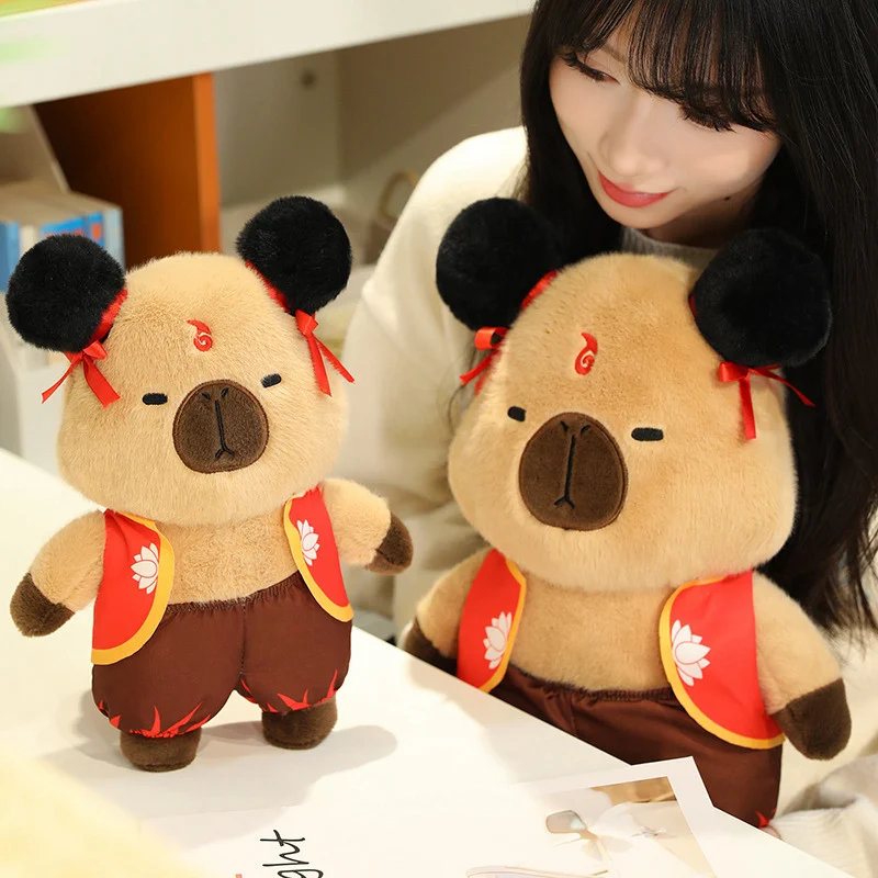 30/40cm 코스프레 브라운 Capybara 플러시 베개 박제 만화 그림 옷을 입은 동물 부드러운 Appeasing 생일 선물
