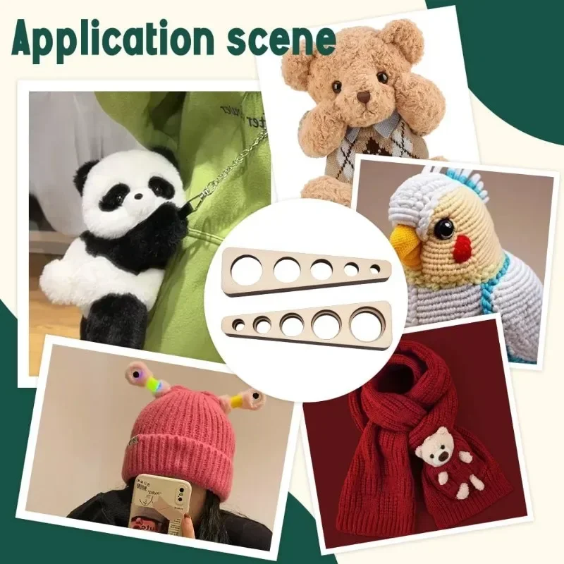 2pcs Wood Safety Eyes Insertion Tool Auxiliary Tool for Attaching Safety Eyes and Washers Eyeball Gauge Board Amigurumi Craft