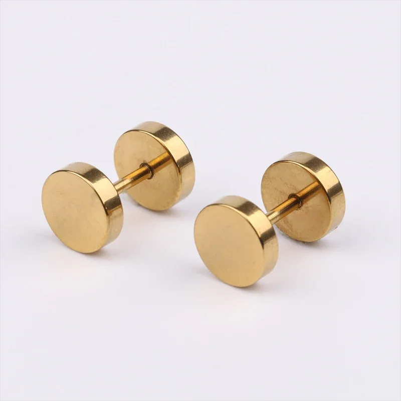 3 pairs Stainless Steel Barbell Stud Earring For Men Women Earrings For Men Stud Punk Gothic Fake Ear Gauge Earring Body Jewelry