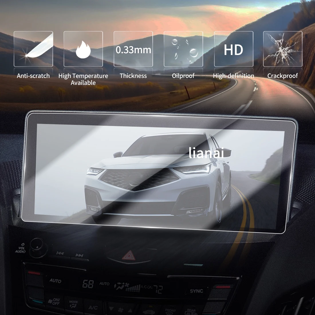 Screen Protector for 25-26 Acura MDX Tempered Glass  GPS Video Navigator Car Stickers  Accessories Scratch-resistant supplies