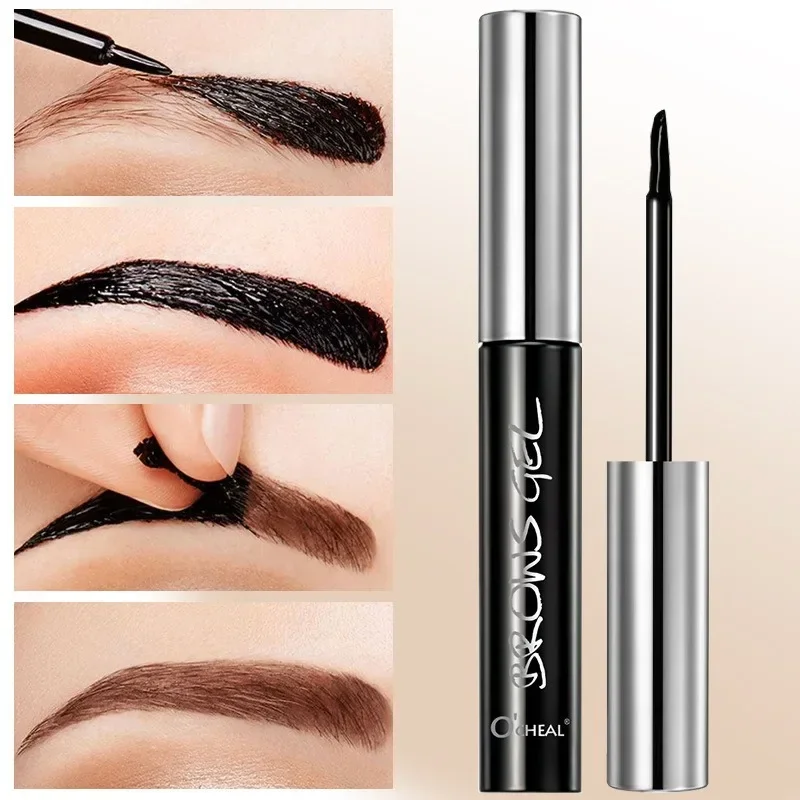 Peel-Off Semi-Permanent Eyebrow Gel Long-Lasting Waterproof Smudge-Proof 3D Tattoo Tint Black Brown Shades Easy Apply Quick Dry