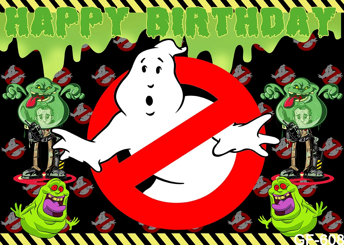 Ghostbusters Backdrop Children Baby Kids Birthday Party Boys Green Ghost Custom Photography Background for Photo Studio