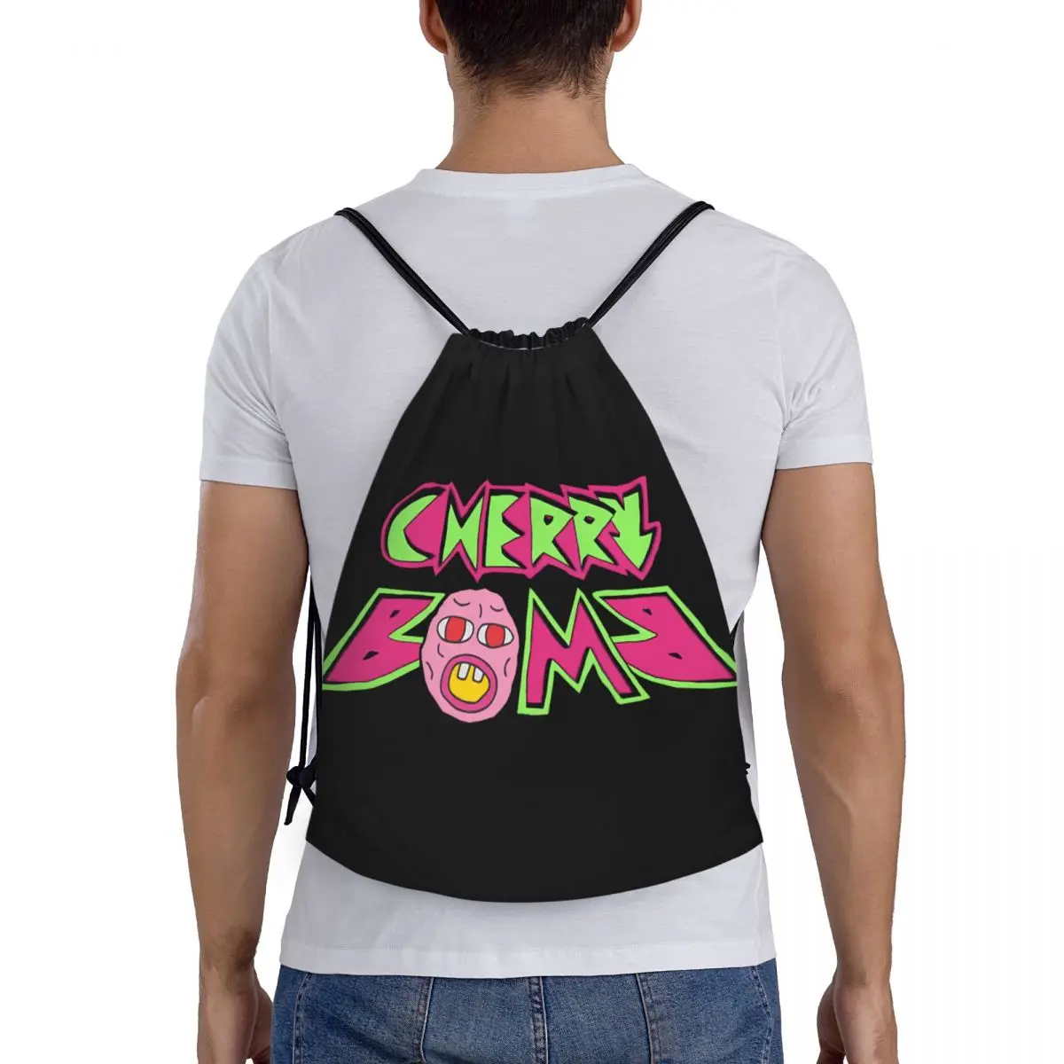 Cherry Bomb bolsas con cordón portátiles multifunción, bolsa deportiva para libros