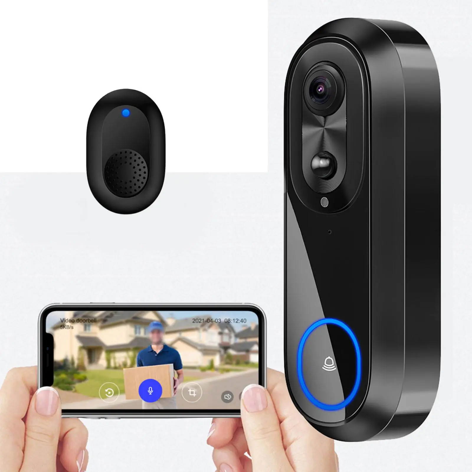 

Video Doorbell Wireless Door Bell Chime Intelligent Visual Doorbell Waterproof Two Way Talk Door Chime Doorbell Camera Ring Bell