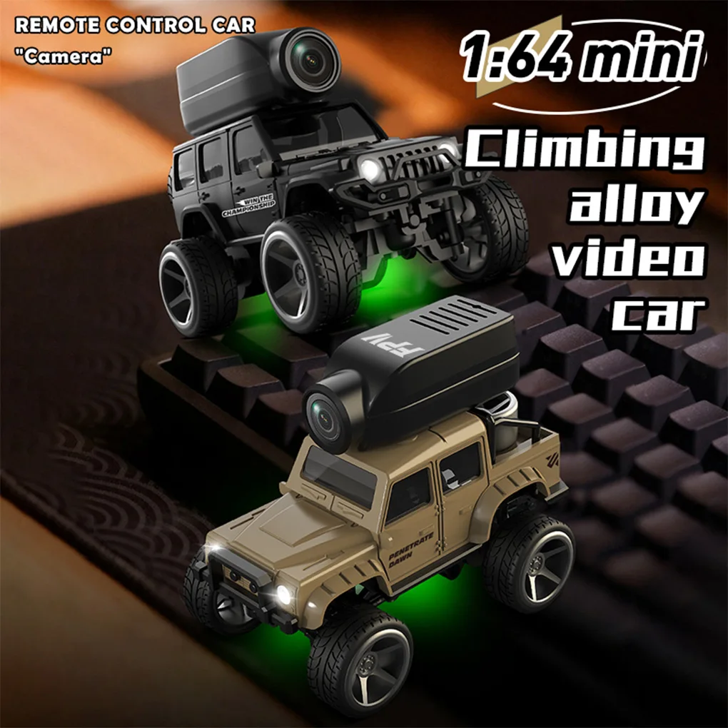 

1:64 KF32 RC Mini Climbing Alloy Video Car With LED Light HD Camera Radio Remote Control Vehicle Toy WiFi APP Control Toy Car