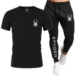 Men's short sleeved sportswear 2-piece T-shirt and sports pants tiger print T-shirt S-3XL summer