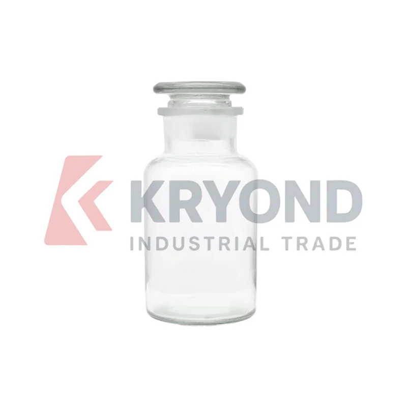 Wide Mouth Glass Reagent Bottle Stopper Clear 30mL 60mL 125mL 250mL 500mL 1000mL Laboratory Storage Container Research Vessel PK