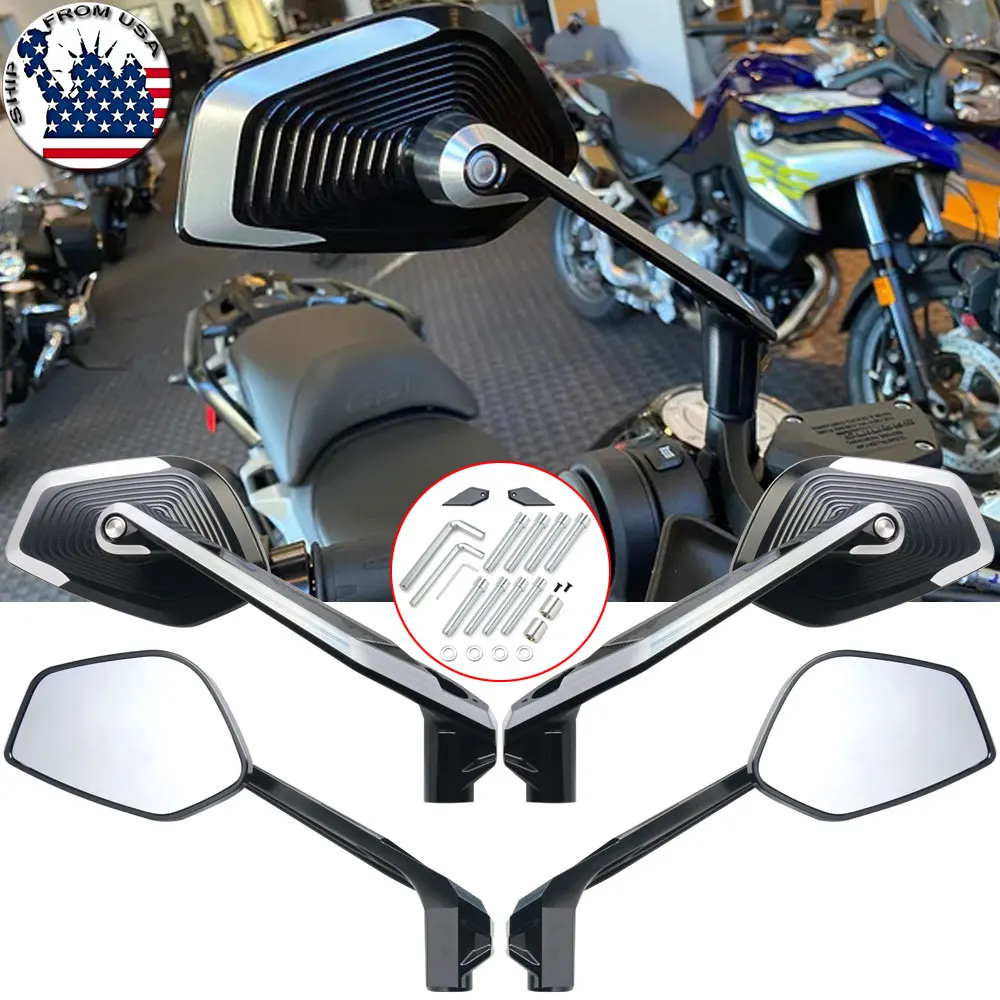 

For BMW R1300GS F700GS R1200GS R1250GS ADV F800GS F900R/XR Motorcycle Adjustable Side Rear View Mirror Aluminum Rearview Mirror