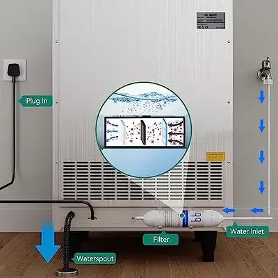 ステンレス鋼の商用製氷機,40kgの立方体製氷機,工場価格