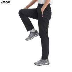 JNLN Women Summer Hiking Pants Camping Trekking Running Climbing Waterproof Pants Stretch Lightweight Mountaineering Trousers