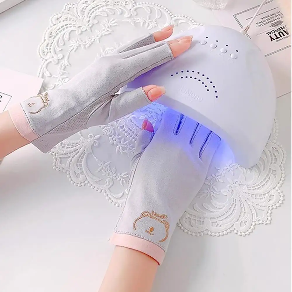1Pair Anti UV Nail Gloves 4Colors Fingerless Ray Protect Glove  LED Lamp Nails Dryer Radiation Hand for Home Salon Manicure Tool