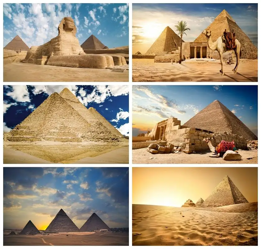 

Laeacco Ancient Egyptian Vintage Dusk Pyramid Sphinx Real Scene Photocall Backgrounds Baby Poster Portrait Photography Backdrops