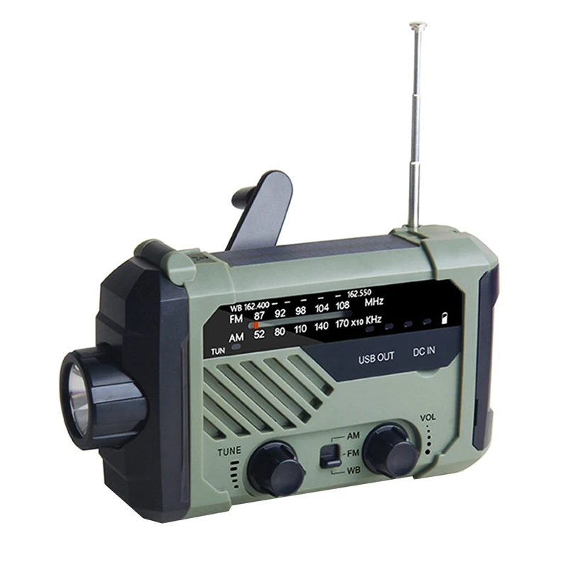 2000mah-emergency-weather-radio-with-solar-charging-hand-crank-and-battery-power-portable-radio-with-flashlight