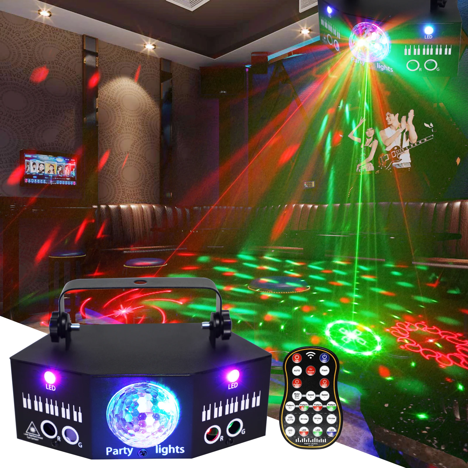 

HCWE LED Stage Lights Disco DMX512 Sound Acivated Indoor Dance Floor for Party Birthday Holiday Celebrations Christmas Lighting