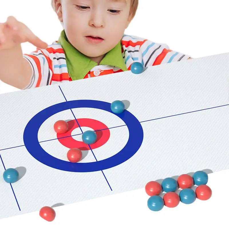 Tabletop Curling Game Fun Indoor Sports Game Curling Family Games Portable Mini Tabletop Games Curling Board Game For Adults