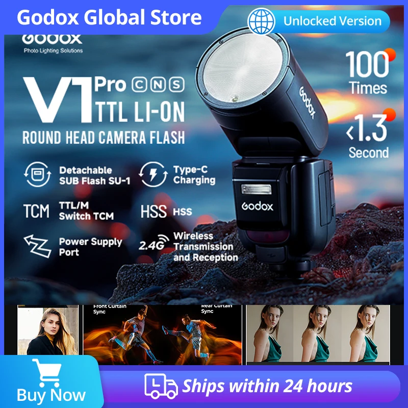 

Godox V1PRO TTL Li-ion Round Head Camera Flash Wireless Transmission Speedlite Flash for Canon Nikon Sony Fuji Olympus