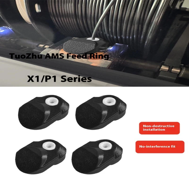 4PCS High-Hardness Inlet 3D Printer DIY Accessories AMS Upgrades Panda AMS Guard Inlet Ring Protector For Bambu Lab X1C P1S P1P