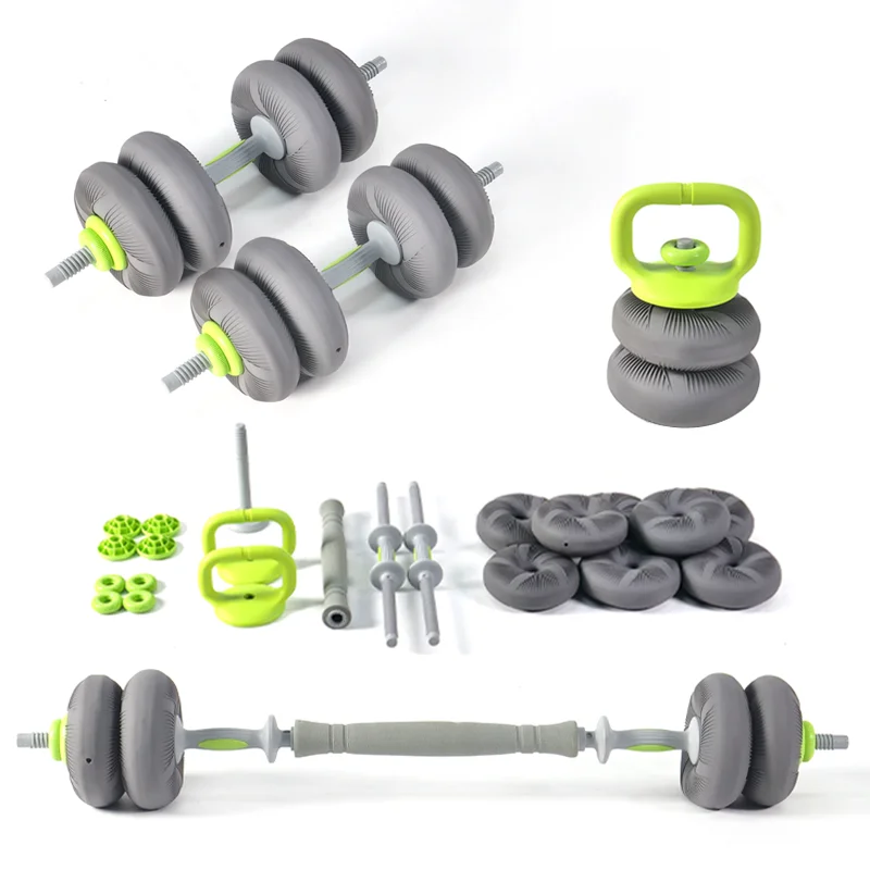 

Home Gym Dumbbell Set Rubber Fitness Training Equipment 3-in-1 Adjustable Soft Kettlebell 20KG 28KG