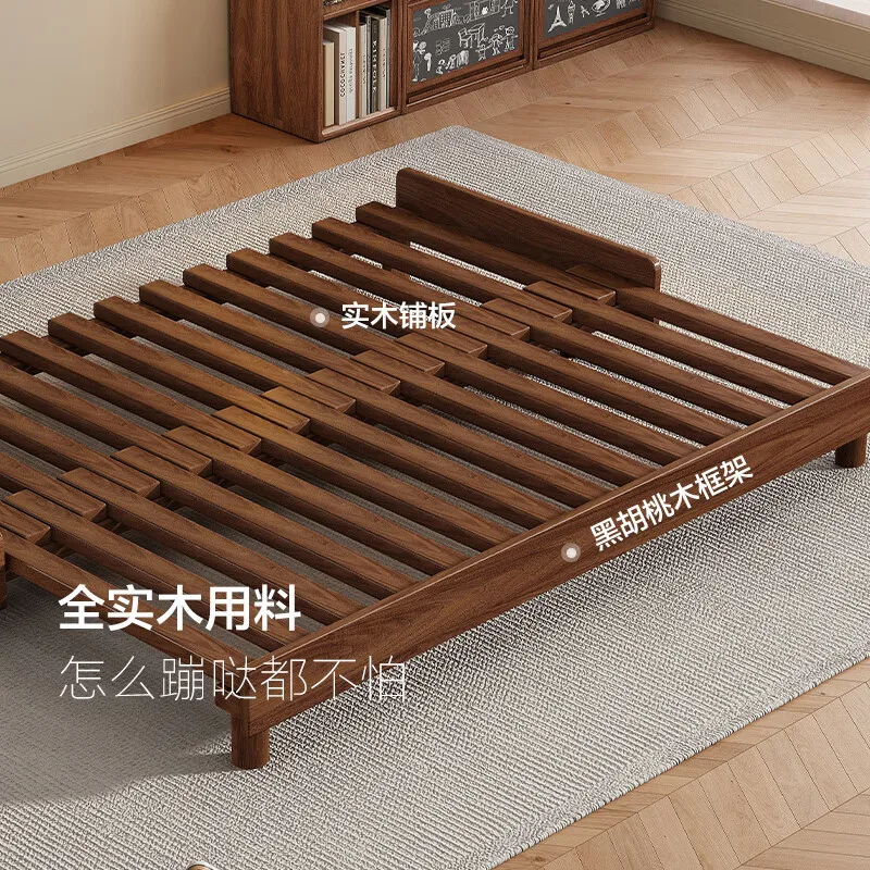 LLMMM New Chinese Style Full Solid Wood Cream-Style Sofa Bed, Folding Dual-Use Small Apartment Telescopic Bed view 5