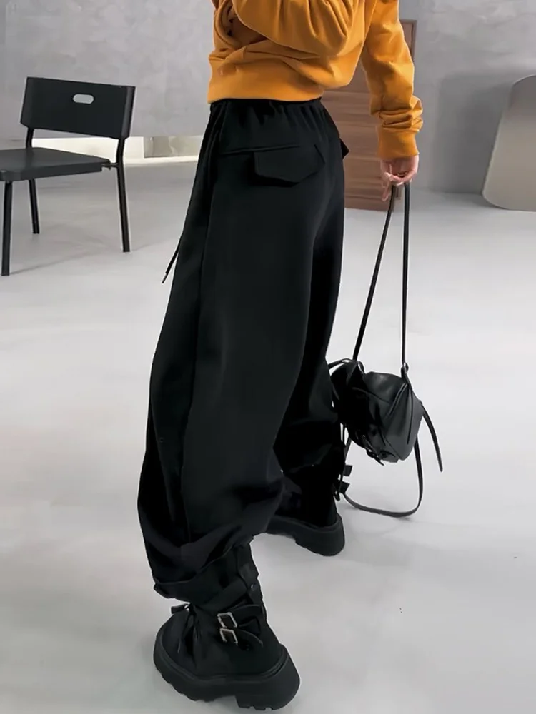 Pantalones Thiened Fce Knife-ape de talla grande para mujer, pantalones de pierna recta adelgazantes de cintura alta, versión coreana