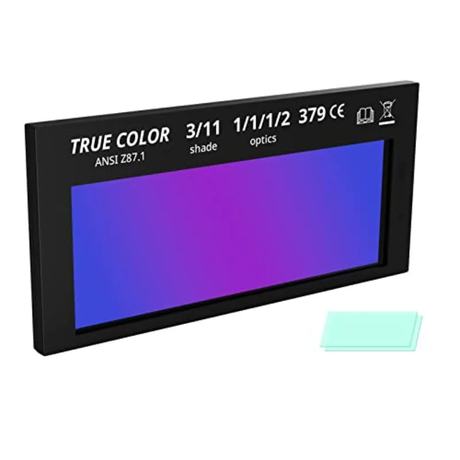 

Автоматически затемняющаяся сварочная линза HD 2" x 4.25" с эффектом True Color и 2 сменными внешними прозрачными защитными линзами для сварки