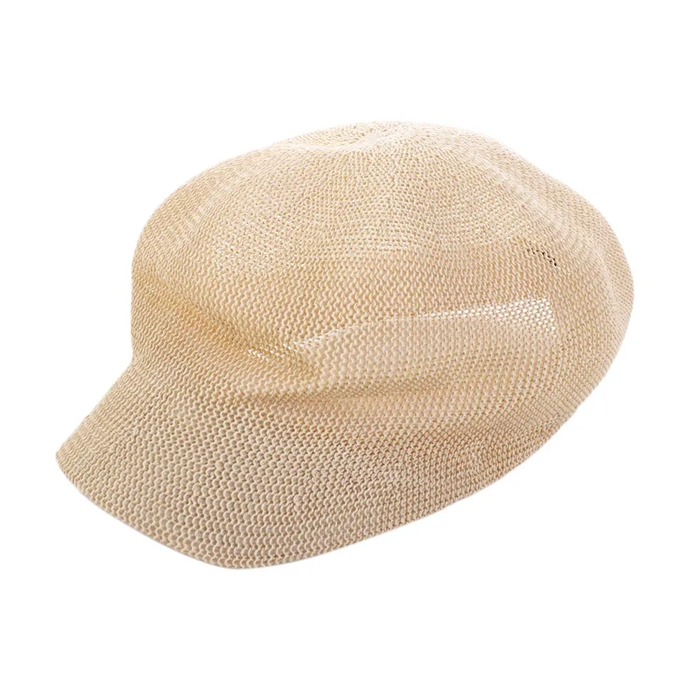 

Sweet Cool Girl Straw Solid Color Retro Korean Style Octagonal Hat Women Mesh Berets Painter Cap Navy Hat