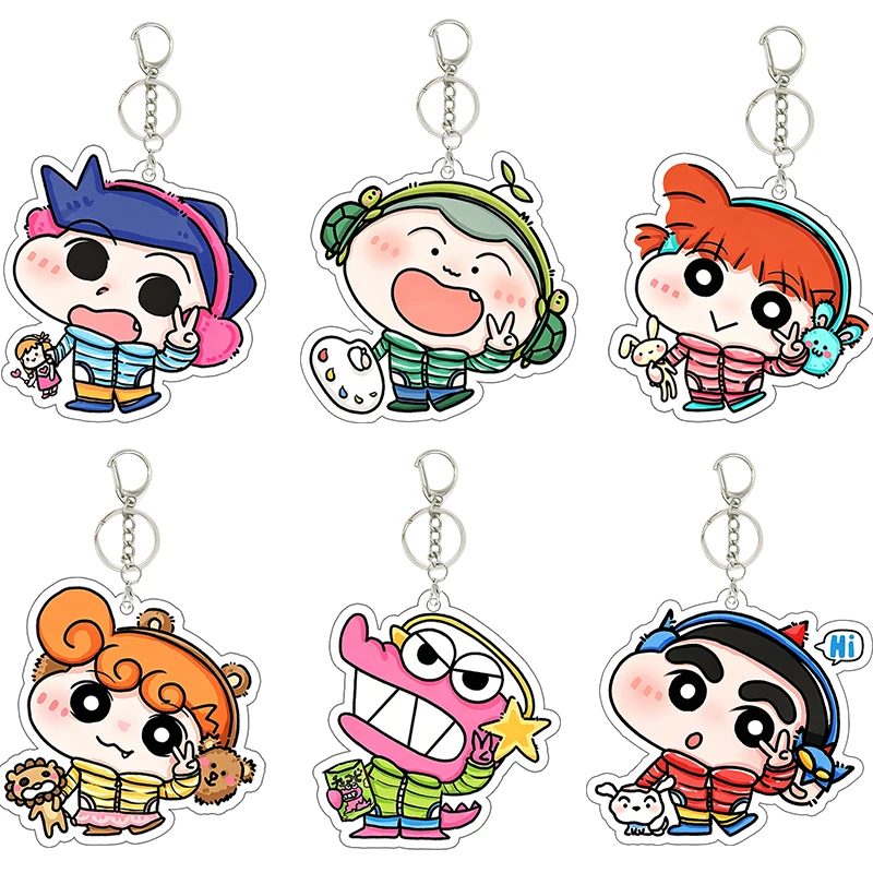 Kawaii Crayon Shinchan Toru Kazama Masao Sato Acrylic Keychain Bag Girl Pendant Affordable Hot Style Decoration Holiday Gifts
