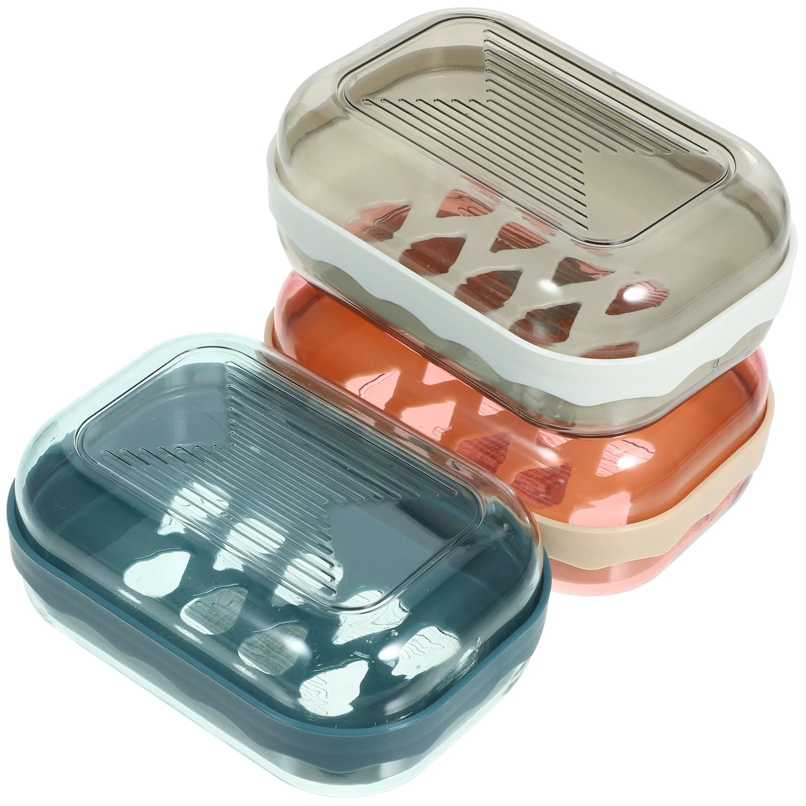 

3 Pcs Take Bath Portable Soap Box Student Holder Container Plastic Household Case