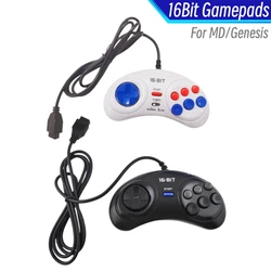 White Black 9 Pin Wired Gamepads For Sega MegaDrive Game Console 16 bit Controller For Genesis MD Gamepad Handle Support Turbo