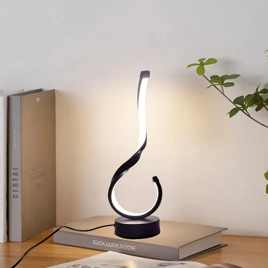 1PC Compact Modern Ironwork USB Three-color Dimming Desktop Decorative Lamp