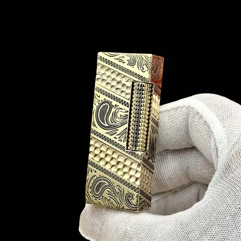 2026 new Retro oli brass lighter narrow version planning wheel vintage grinding wheel lighter DIY custom lettering