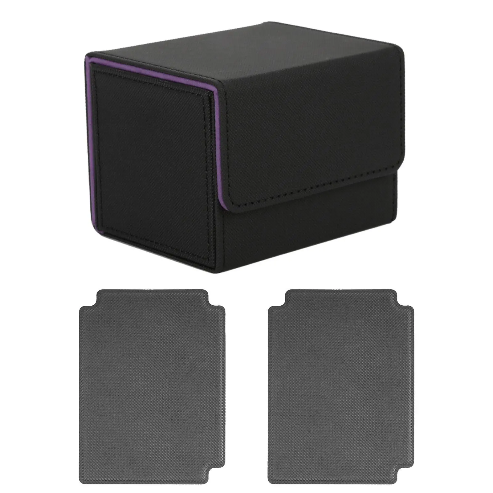 Trading Card Deck Case Holder PU Leather Magnetic Closure Storage Box with Dividers for Baseball Cards and Game Card Collection