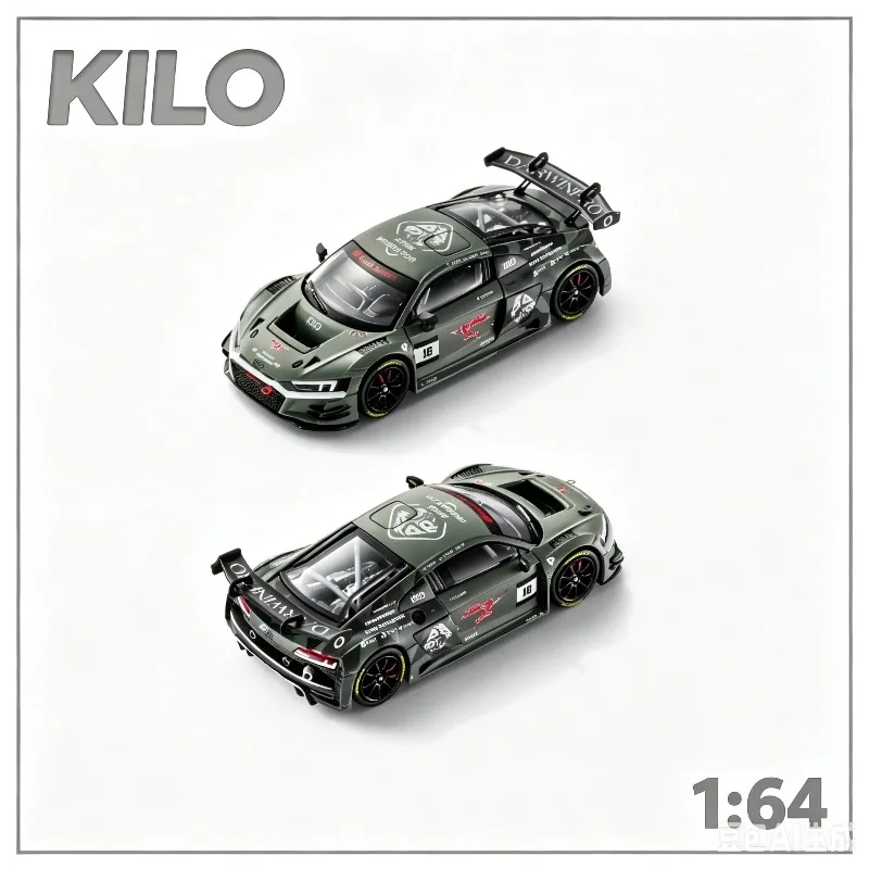 

KILO 1:64 Audi R8 GT3 EVO II Darwin Valkyrie, die cast alloy car model, adult collectible ornament, holiday gift.