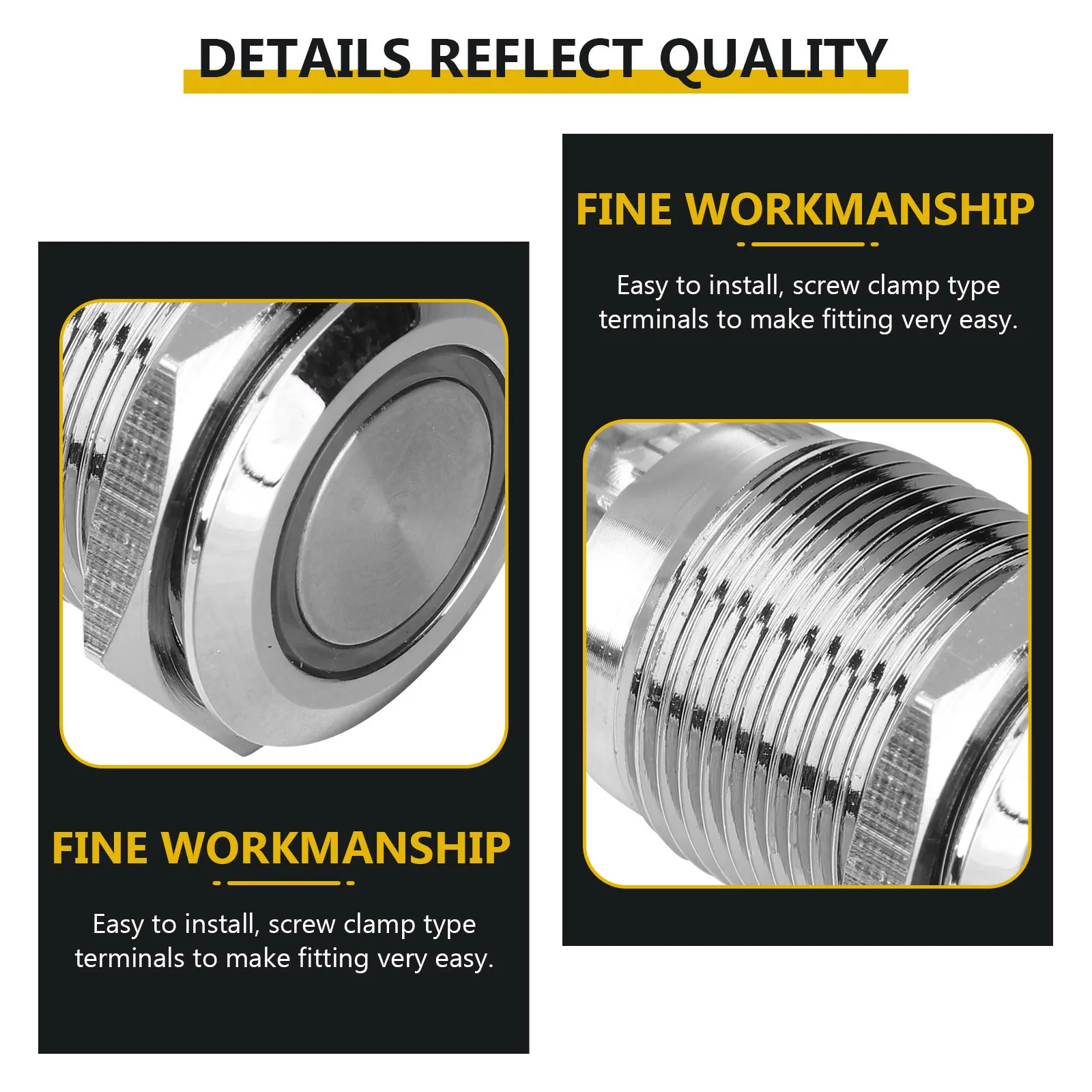 

Momentary Push Button Switch 16mm LED Waterproof Stainless Steel Car Boat Doorbell Auto Reset Electric Accessories