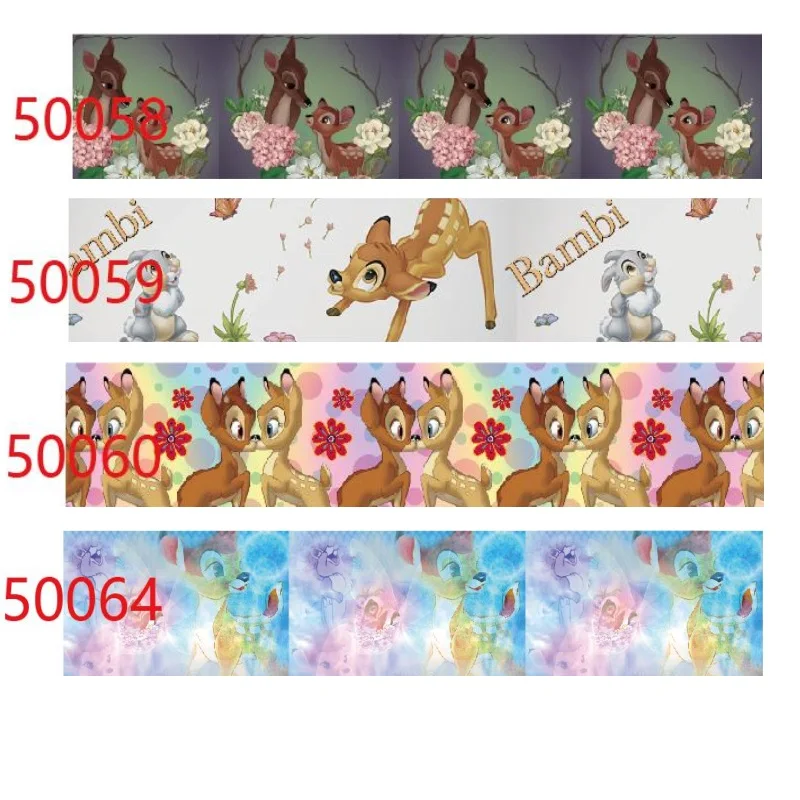 Disney Bambi Cartoon Character Grosgrain Ribbon for Hairbows DIY 10yards Craft Supplies Handmade Materials