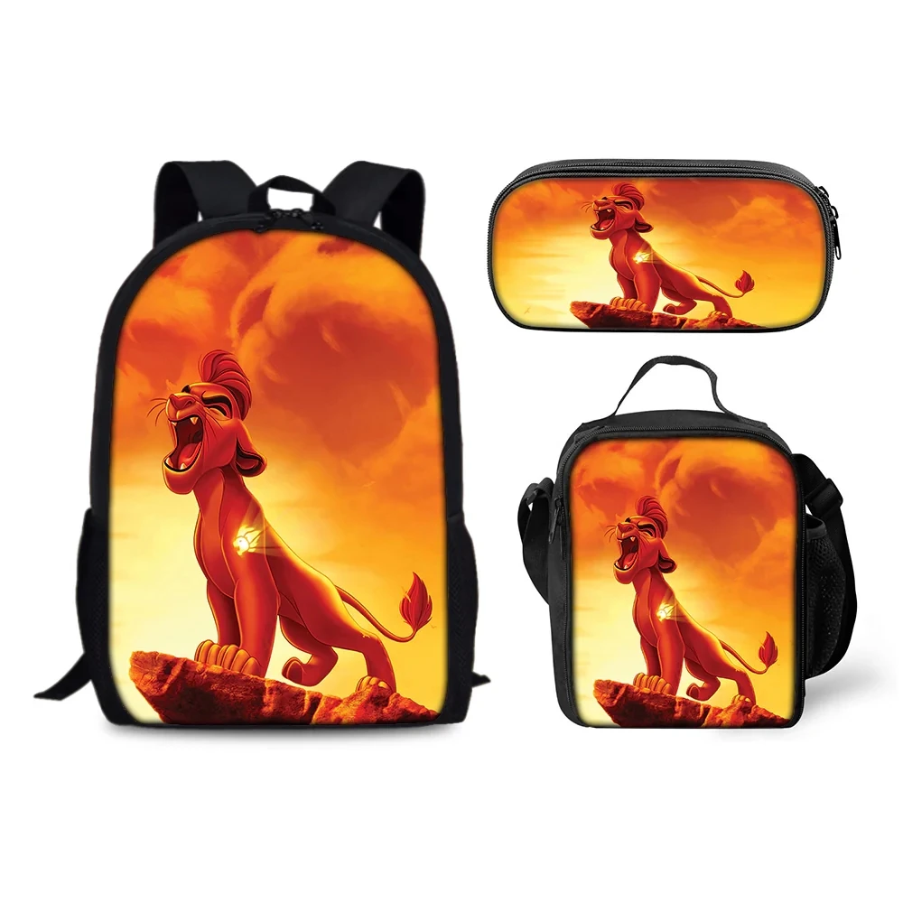 Guard Lion Schoolbag Backpack Lunch Bag Pencil Case Set Gift for Kids Students