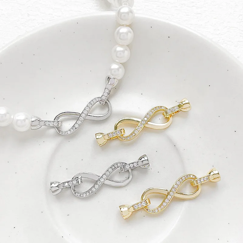 

1 Piece of Copper-plated Simple 8-shaped Pearl Connecting Buckle DIY Bracelet Necklace Accessories Jewelry Making Material