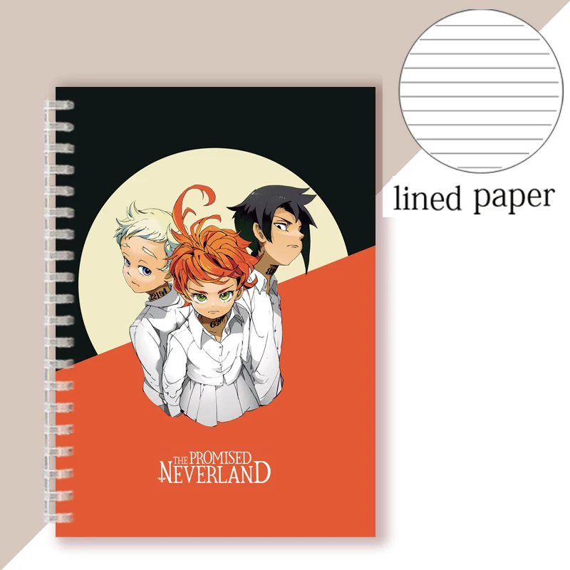 Anime The Promised Neverland Emma Norman & Ray | A5 Spiral Ring Notebook Sketch Note Book COSPLAY Manga Poster Figure Notepad