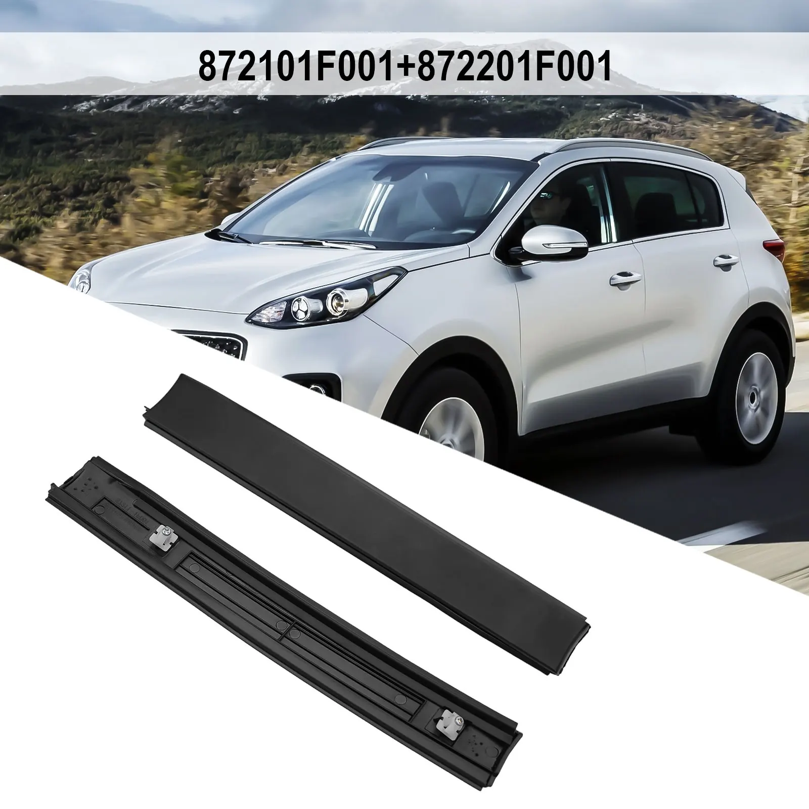 Black ABS Roof Water Strip Cover for Kia For Sportage 2005 2010 Front Left/Right Placement 872101F001 872201F001