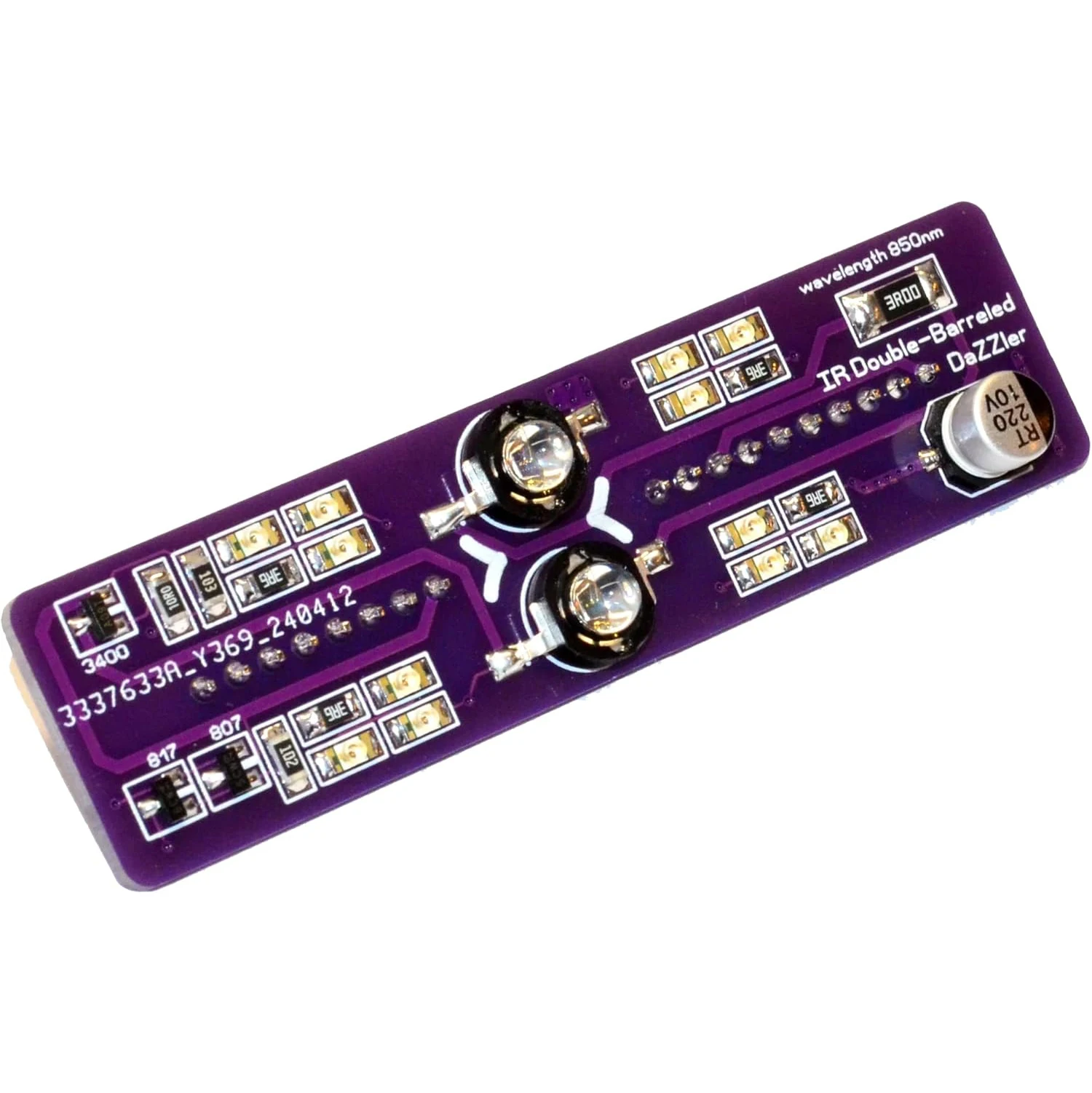 Image of Neues Verbessertes Doppelrohr-IR-LED-Blaster-Erweiterungsboard 850nm Kompatibel mit Flipper Zero