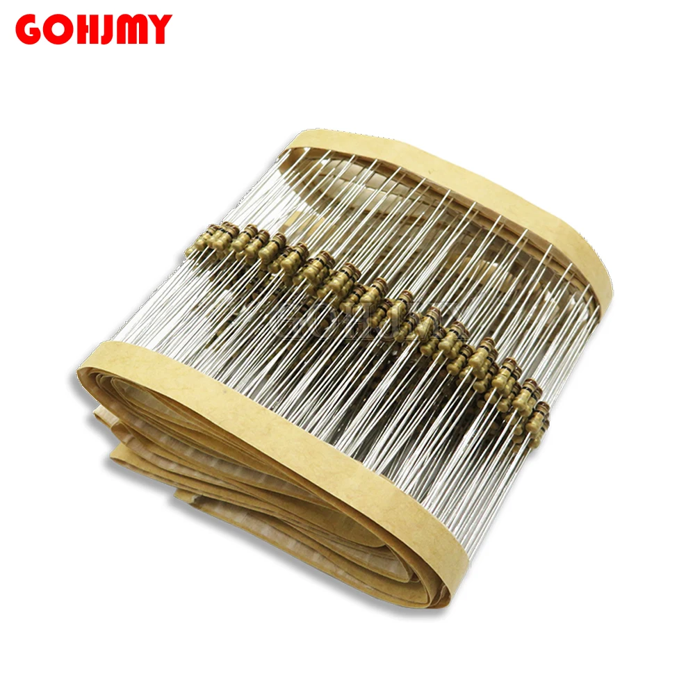 100PCS 1/4W Carbon Film Resistors 5% 1R-10M 10R 47R 100R 220R 1K 10K 4K7 100K 560K 1M 3M3 ohm Color Ring Resistance