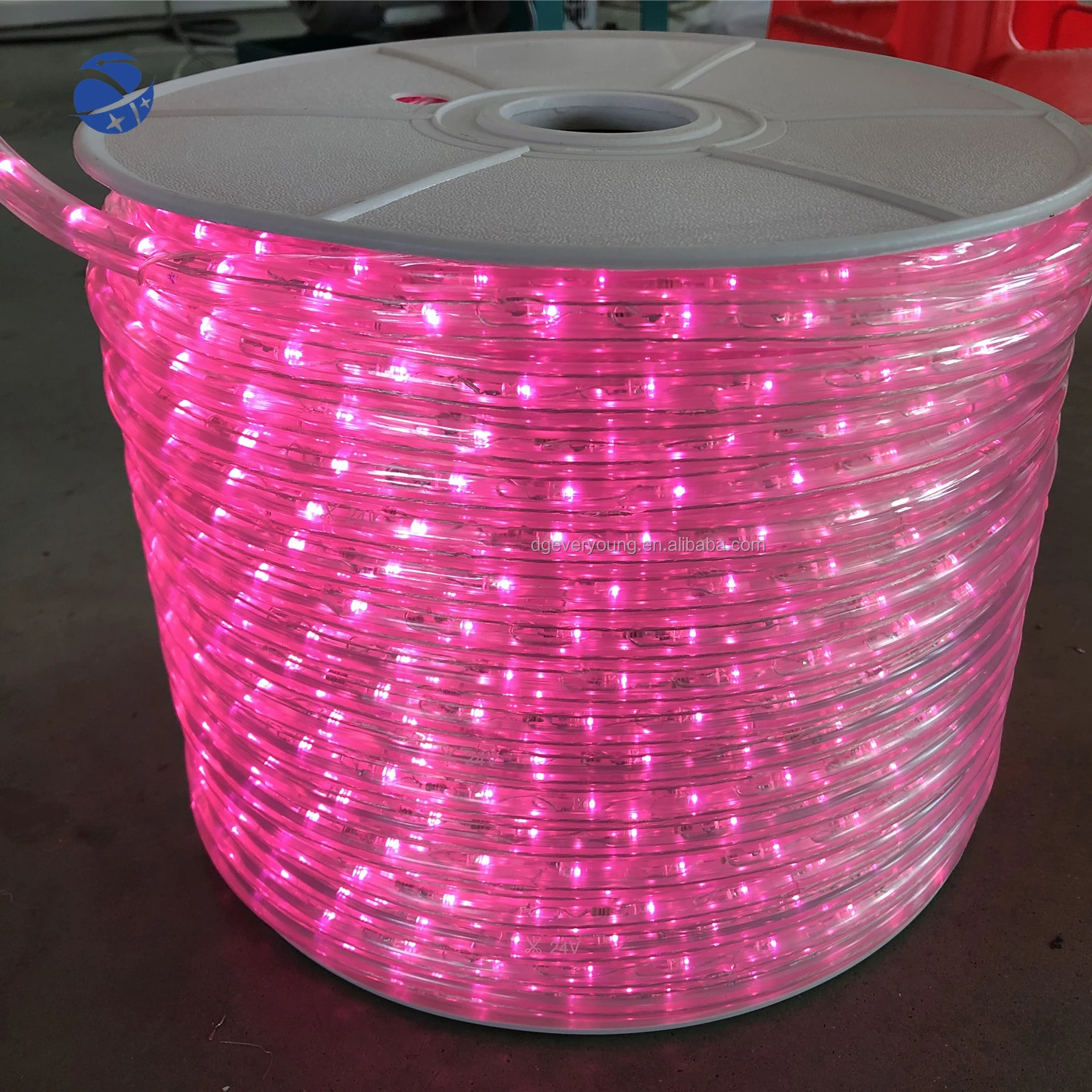 waterproof IP 65  outdoor use 220v 50 meter round  led light rope 2 wires decorative led holiday lighting 36 leds per meter