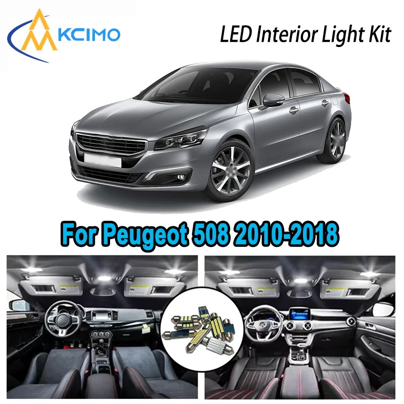 

Высококачественный светодиодный комплект интерьера для Peugeot 508 2010-2018 2011 2012 2013 2014, автомобильные лампы премиум-класса без ошибок купола с картой багажника
