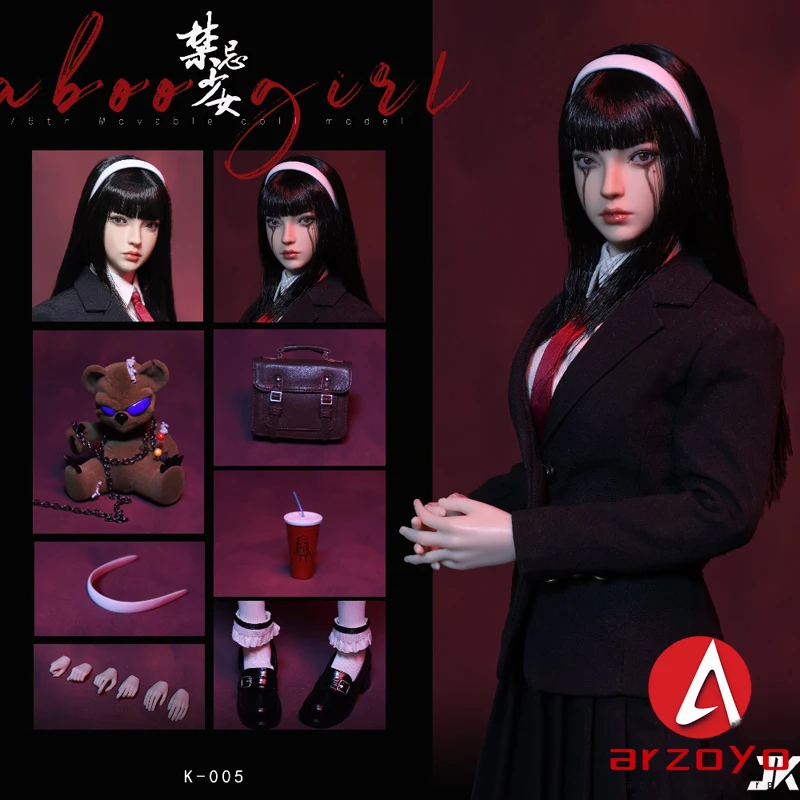 2025 Q2 JKTOYS K-005 1/6 Taboo Girl Tomie Movable Eye Double Head Action Figure 12'' Female Soldier Model Full Set Collectible