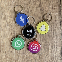 NFC Social Media Tap Business Key Card Instagram WhatsAPP Facebook Snapchat NFC Key Tag Keychains