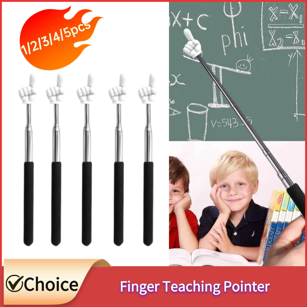 1/2/3/4/5pcs Finger Reading Guide Preschool Teaching Tools Retractable Educational Learning Toys For Class Whiteboard Pointer